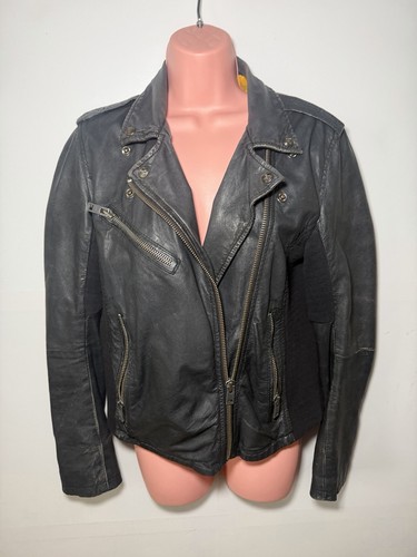 Superdry black leather - leather, biker