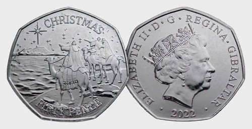2022 gibraltar christmas - 2022, 50p