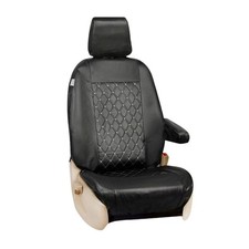 SINGLE FORD TRANSIT CUSTOM 13 ON TAILORED VAN DRIVER SEAT COVER QUILTED LEATHER