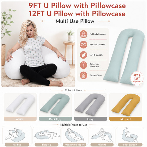 9ft 12ft shaped pillow - 9ft/12ft, u