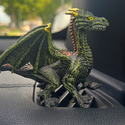 Green black dragon figurine - green,