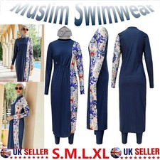 Modest Burkini Muslim Women Long Sleeve Swimwear Swimsuit Islamic Beachwear Set