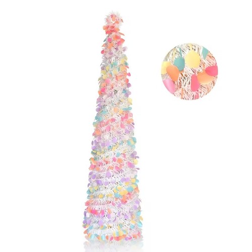 150cm white tinsel easter tree - tinsel,