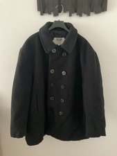 Schott NYC Black/Dark Navy 740N Peacoat Size 54L Made In USA Excellent Condition