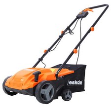 eSkde Garden Lawn Raker Scarifier Aerator 1500w Electric 320mm 4 Heights