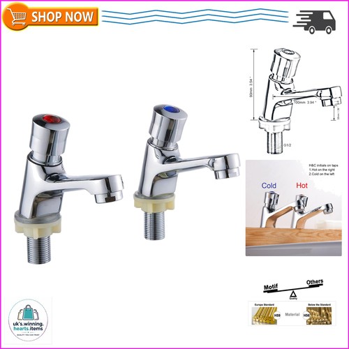 Bathroom basin taps pair - basin,