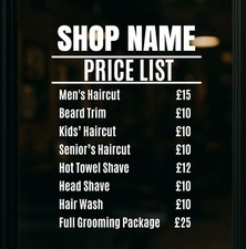 Barber Shop Personalised Price