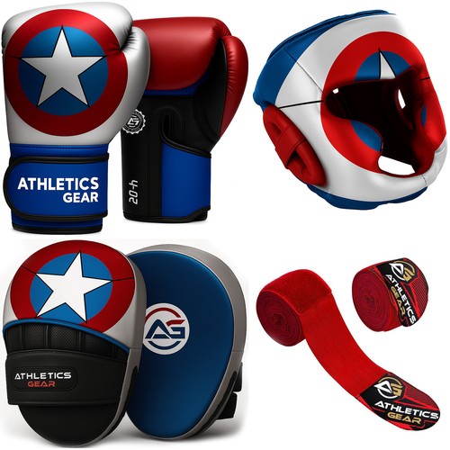 Kids boxing gloves pads - boxing, head
