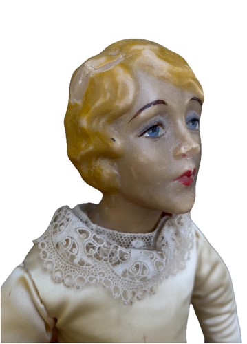 Antique doll satin dress - satin,