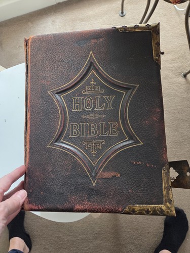 Large antique leather bound - antique, leather-bound