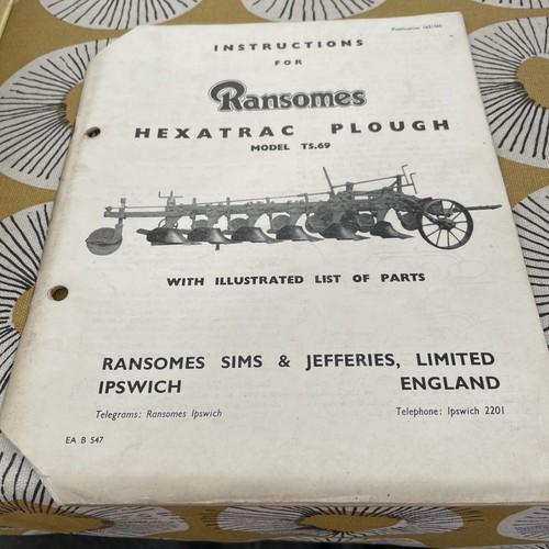 Ransomes hexatrac ts69 plough - hexatrac,