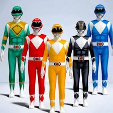 Power Ranger Adults/Kids Jumpsuit Cosplay Party Costume Halloween Birthday Gifts