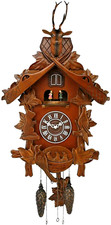 Cuckoo Clock Wall Stag Serenade  Hand Carved Wooden  Quartz Home Décor  W6791