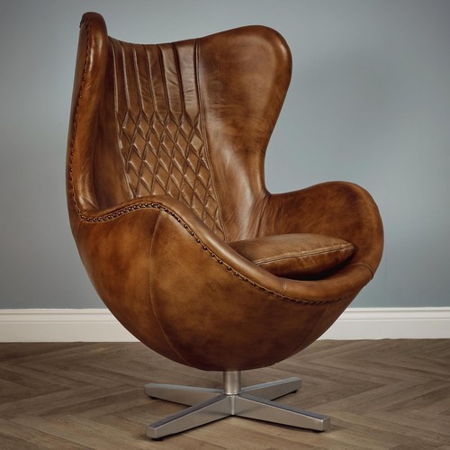 Real leather swivel - real, egg