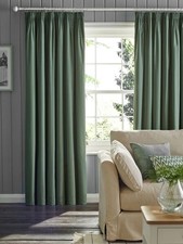 GREEN SAGE,  Next Lined Thermal  black out Curtains, 100% COTTON  pencil pleat
