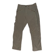 Rohan Trousers Size 36 34L Khaki Outdoor Hiking Tech Pants Zip Pockets Climbing