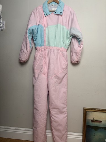 Vintage 80s ski suit pastel - vintage,