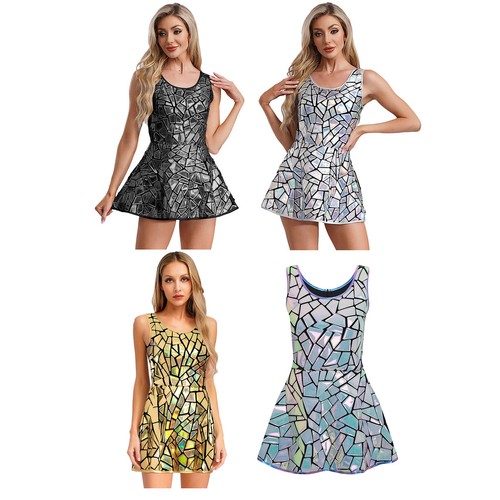 Womens sparkly mirror dress - sparkly,