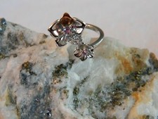 Welsh Clogau Sterling Silver & 9ct Rose Gold Orchid Sapphire Ring size N