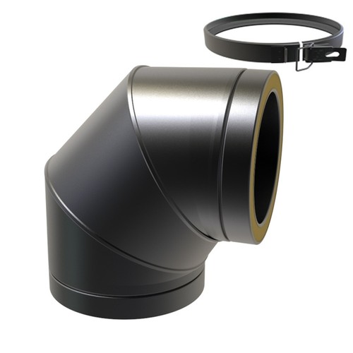 Flue degree elbow twin - flue, 90