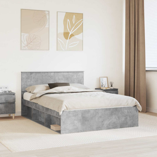 Bed frame concrete - concrete, grey