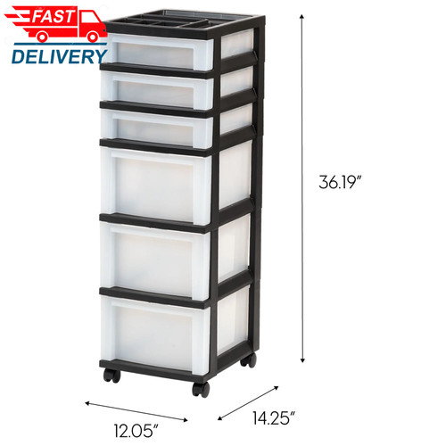 Iris drawer plastic storage - iris, 6-drawer