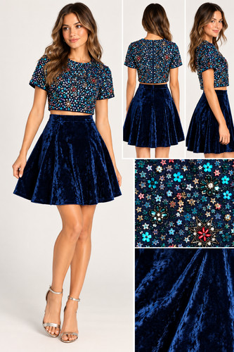 Sherri hill piece velvet - piece,