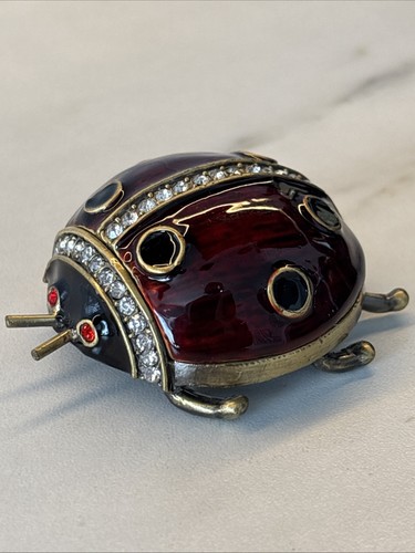 Ladybug rhinestone enamel - ladybug,