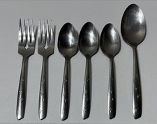 Vintage Oneida Stainless Flatware DESERT SAND 6pcs Spoons Forks Mixed LOT