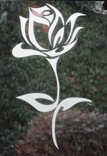 Etched glass vinyl flowers - vinyl,