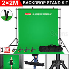 2m/ 3m Heavy Duty Backdrop Stand Kit Green Screen Photography Background Studio