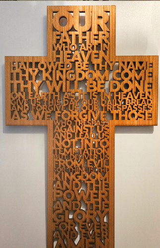 Wooden our father cross - father,