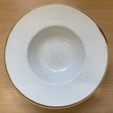 Churchill Stonecast Round Wide Rim Bowl Barley White Made in England