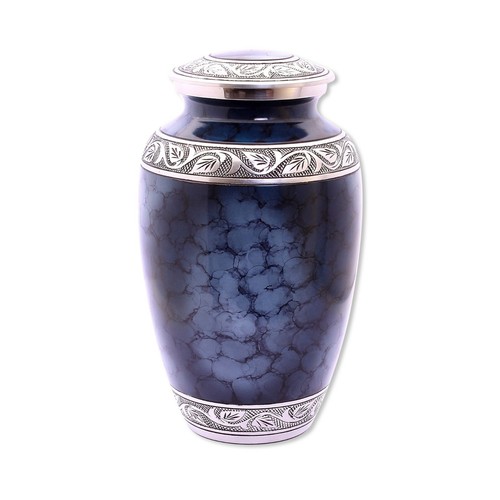 Large blue cloud cremation urn - cremation,
