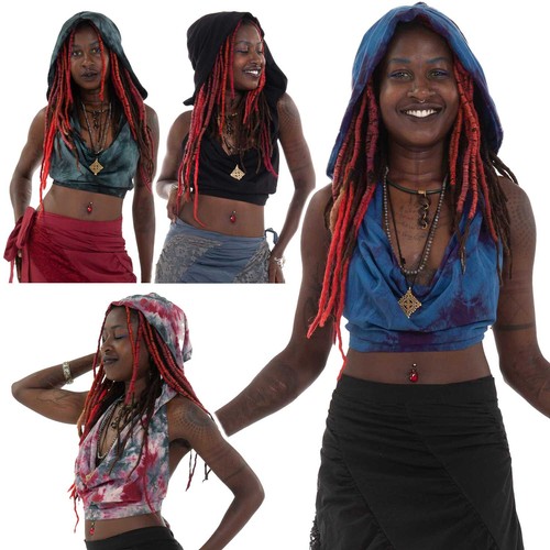 Backless cowl neck hooded - hooded, crop