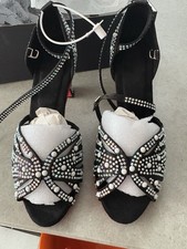 Beautiful Rhinestone Ballroom Salsa Dance Shoes 4.5 BNIB