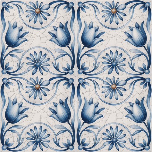 48x blue delft tile - delft, stickers