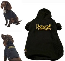 Barbour International Black Hooded Dog Coat Size Medium 100% Polyester 