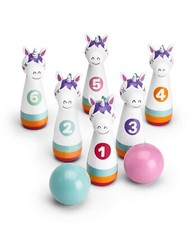 Mousehouse Gifts Wooden Unicorn Skittles Set for Children