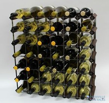 Cranville wine rack storage 42 bottle dark oak stain wood and metal self build.