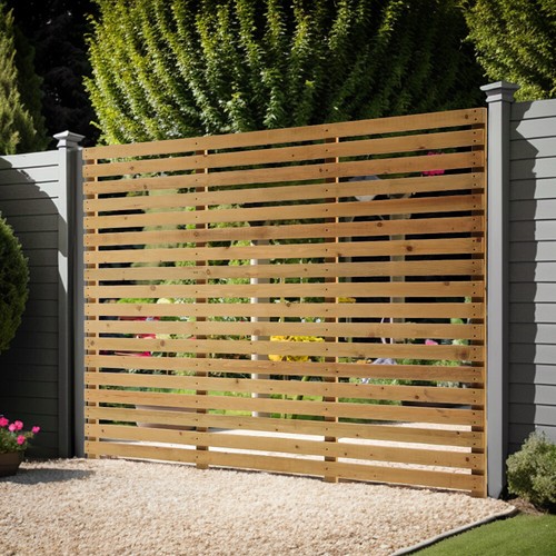 6ft wide slatted fence panel - wide,