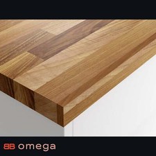 Omega Warm Walnut Butcher Block (Ultramatt)  All Sizes Worktops Square Edge 38mm