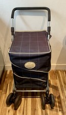 Sholley Trolley Mulberry Purple Check Shopping Aid Folding Trolley 6 Wheels