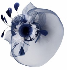 Bespoke Feather Hair Fascinator Hat Veil Headband Clip Wedding Ascot Races 