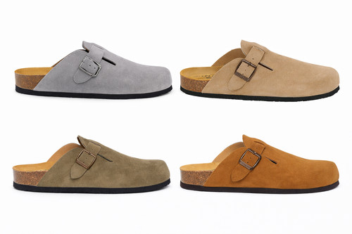 Plakton leather suede clogs - leather,