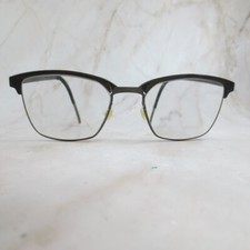 Lindberg Eyeglasses Frame Women's Brown Titanium Half Rim Square Shape