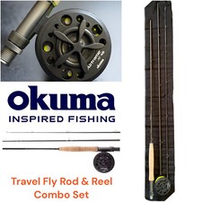 OKUMA AIRFRAME TRAVEL FLY FISHING ROD & REEL 9ft 3 PIECE COMBO SET NEW - CHOOSE