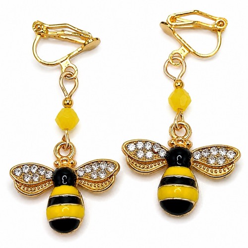 Tlp bee clip earrings - clip,