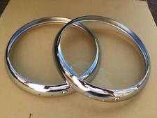 MORRIS MINOR 56-71 NEW CHROME HEADLAMP RIMS CHROME PLATED X 2 (FREE UK POST)