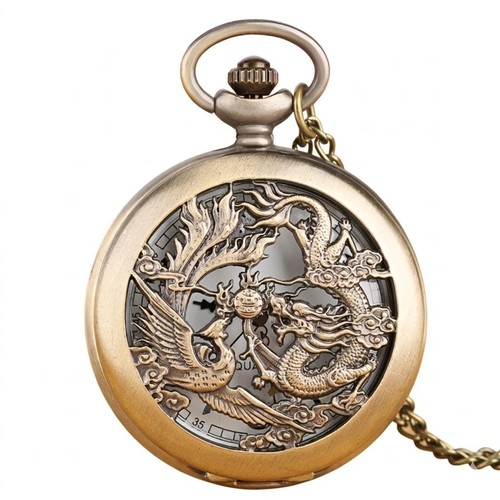 Antique dragon quartz pocket - antique,